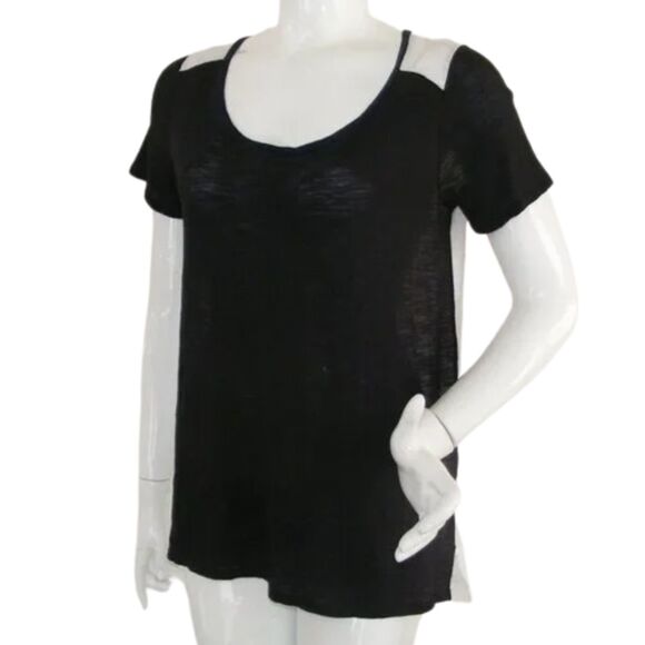 VINCE Tee, S, Black & White, Burnout, Color block, Short sleeves, Lightweight - Picture 3 of 9